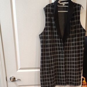 Cato Black and White Plaid Vest